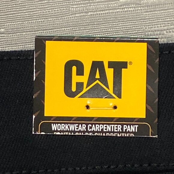 Caterpillar CAT Carpenter Work Pants Mens 40 x 34 Black Tool Pockets Double Knee - Picture 8 of 15